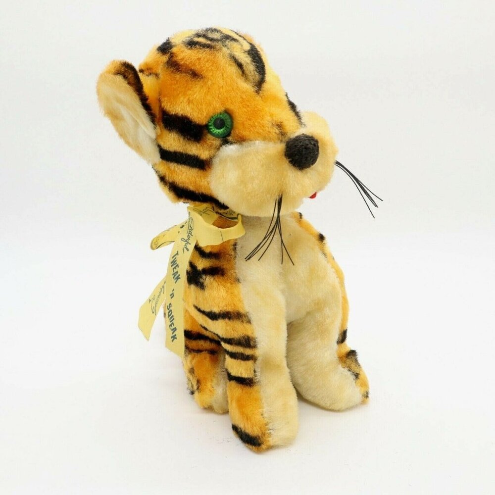 Vintage 1950'S Gund Plush TIGER Tweak and Squeak Plush Stuffed Animal Toy RARE - Picture 1 of 8
